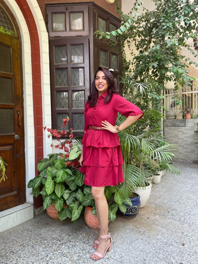 Royalty Tiered Dress- Maroon