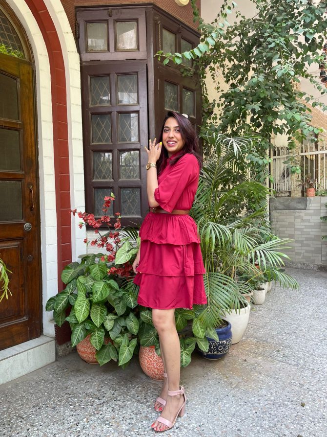Royalty Tiered Dress- Maroon