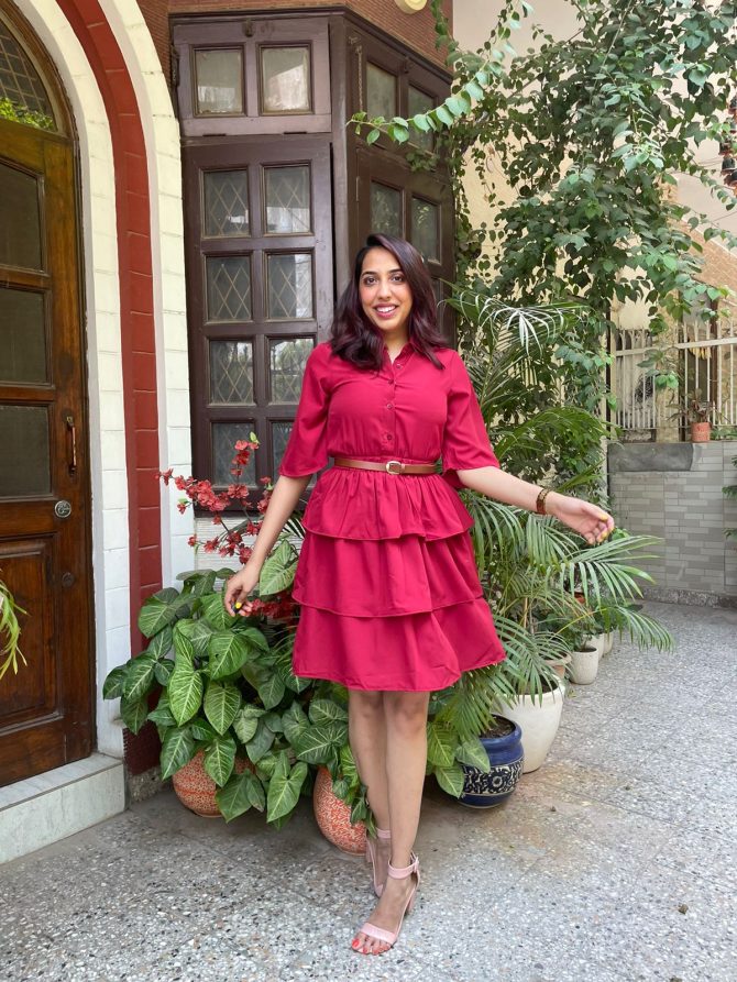 Royalty Tiered Dress- Maroon