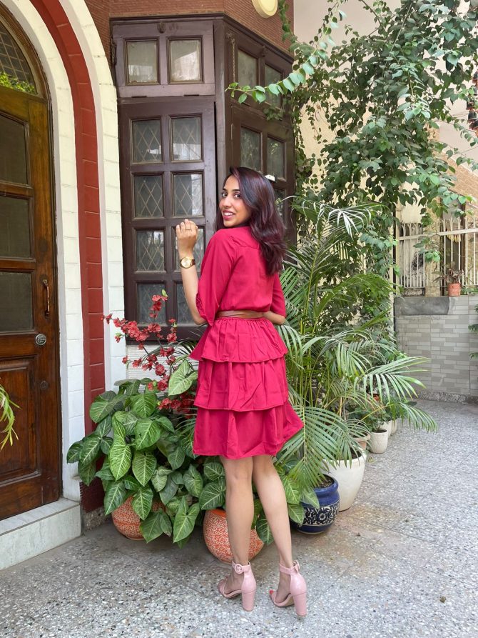 Royalty Tiered Dress- Maroon