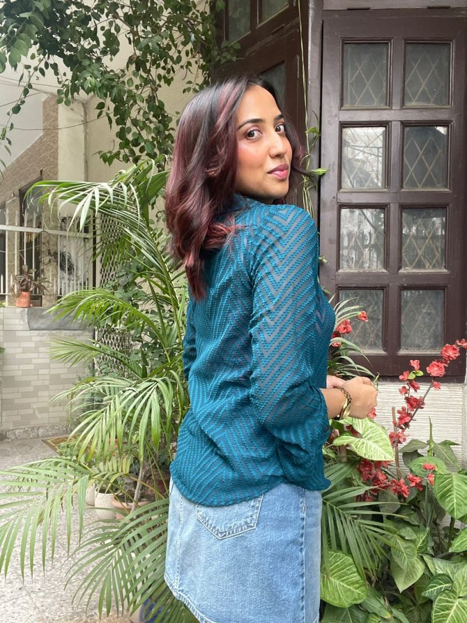 Flirty Sheer Shirt- Green