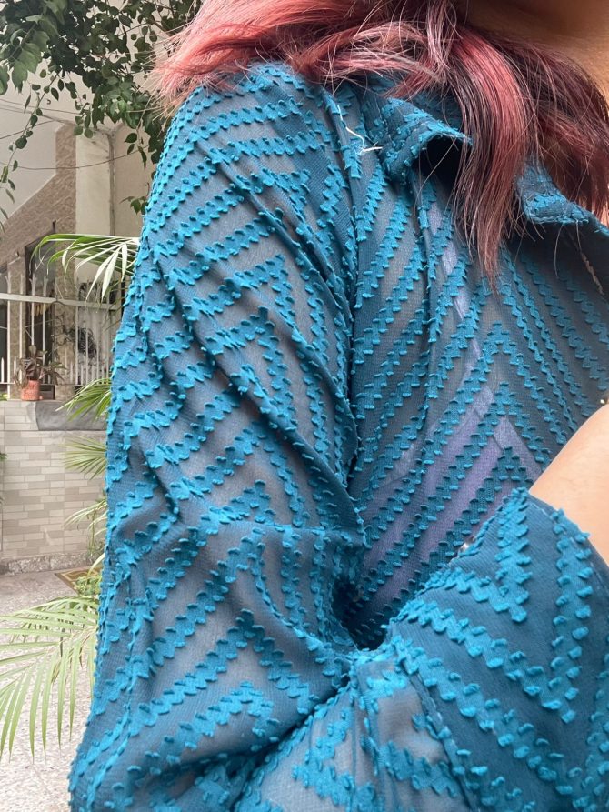 Flirty Sheer Shirt- Green