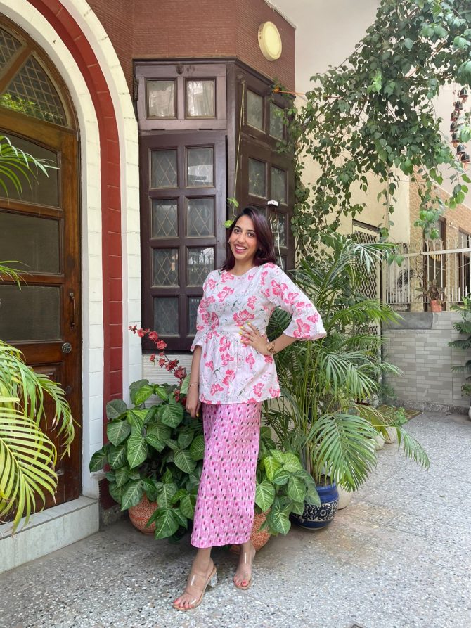Luna Pink Cotton Palazzos