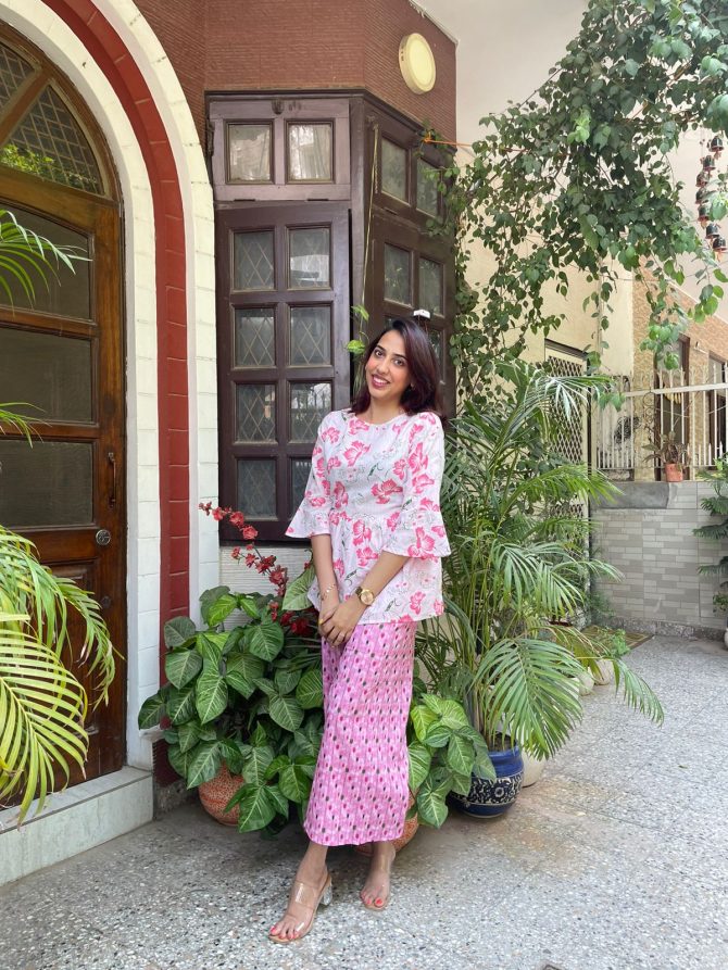 Luna Pink Cotton Palazzos