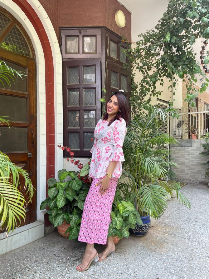 Luna Pink Cotton Palazzos