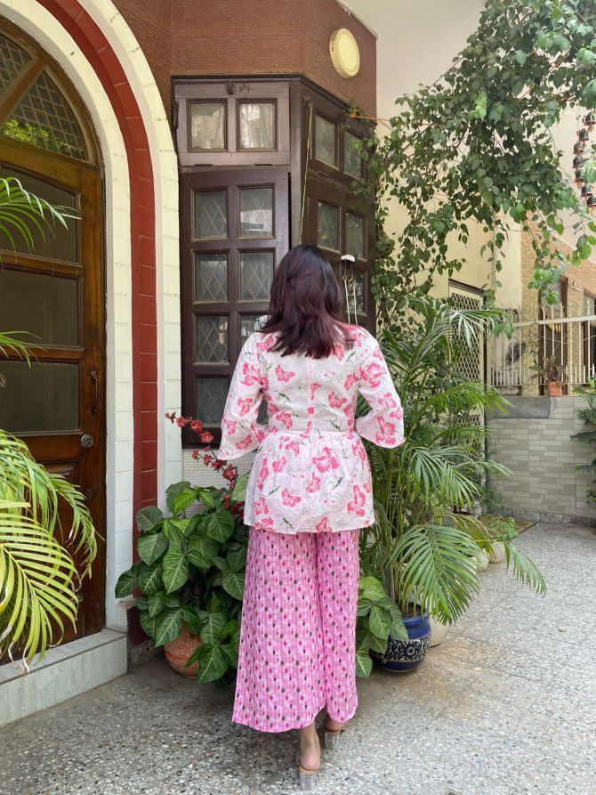 Luna Pink Cotton Palazzos
