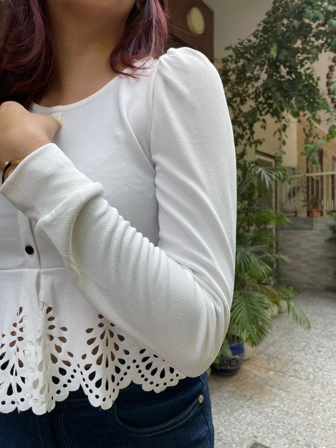 Mia Peplum Top - White