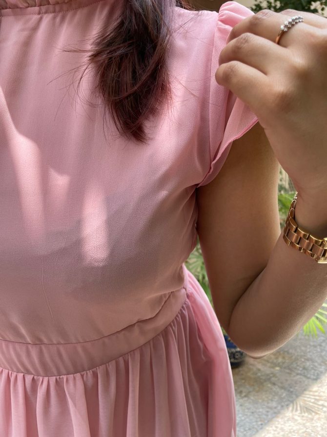 Trophy Georgette Dress- Pink
