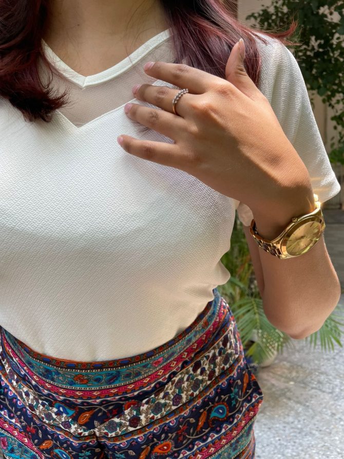 Athena Net Tshirt - White