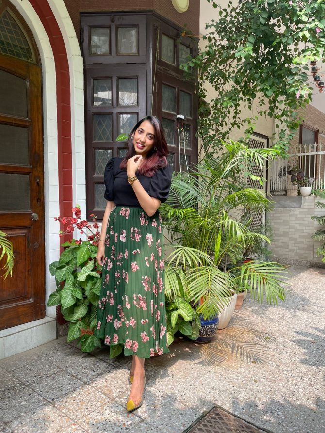 Goddess Pleated Skirt (Free Size) - Green