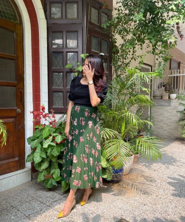 Goddess Pleated Skirt (Free Size) – Green 2