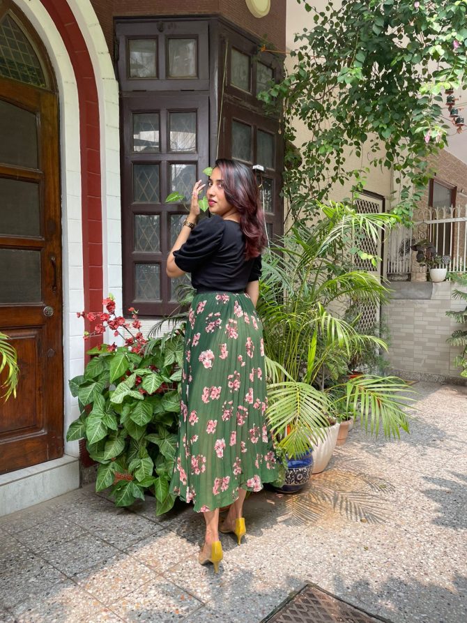 Goddess Pleated Skirt (Free Size) - Green