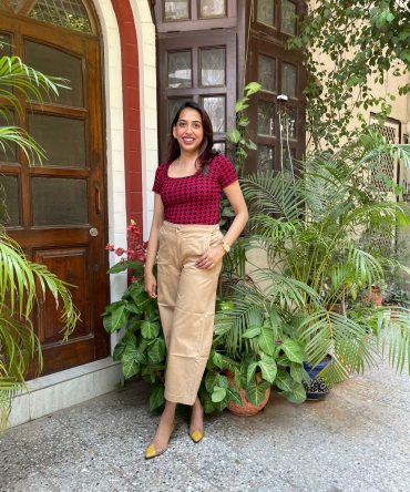 Houndstooth Top – Red 2