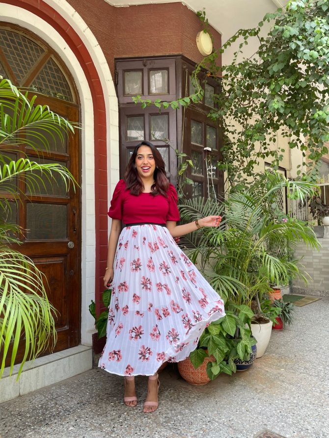 Goddess Pleated Skirt (Free Size)- White