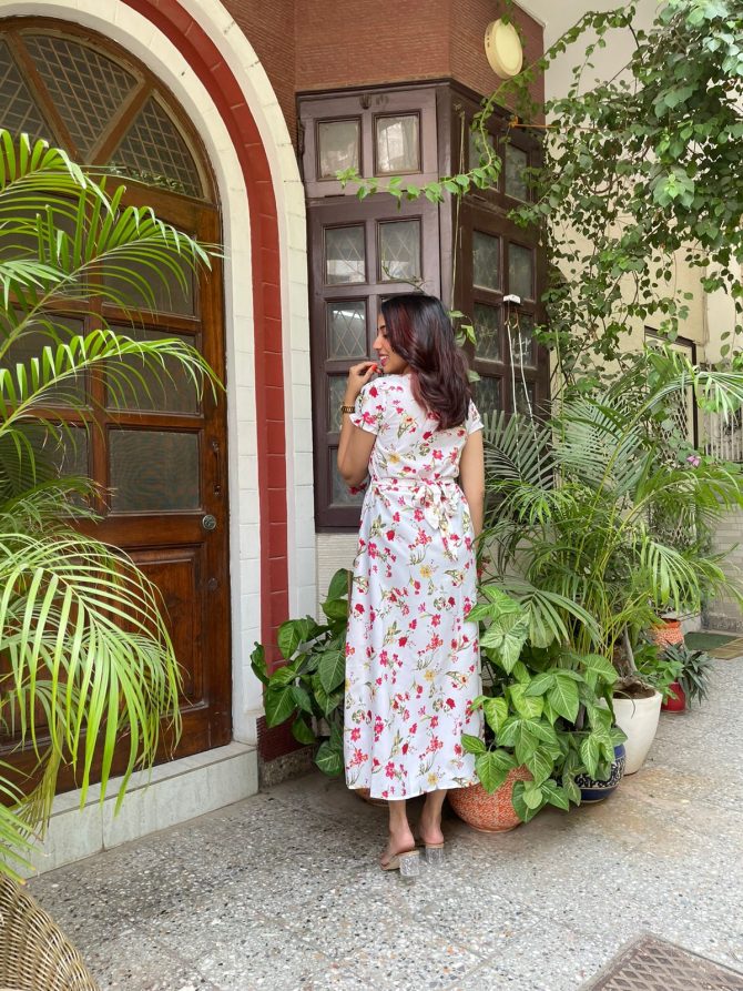 Floral Fantasy Maxi Dress- White