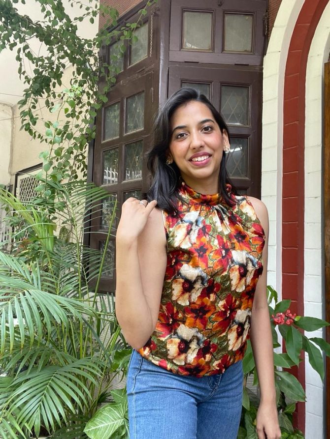 Floral Satin Top- Peach