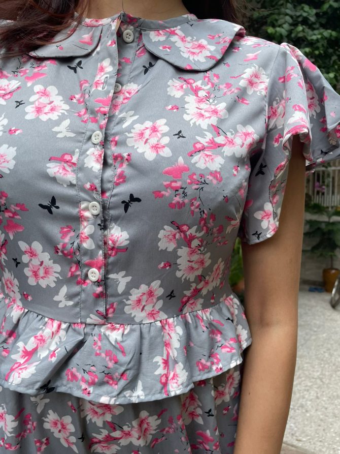 Blooms & Bows Dress- Ash