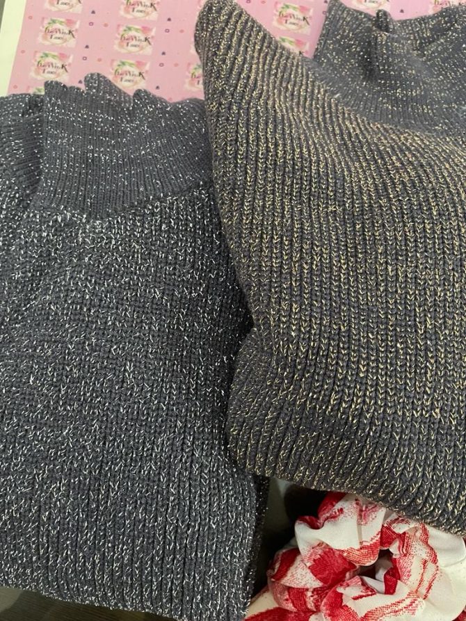 Blue Shimmer Sweater (Free Size)