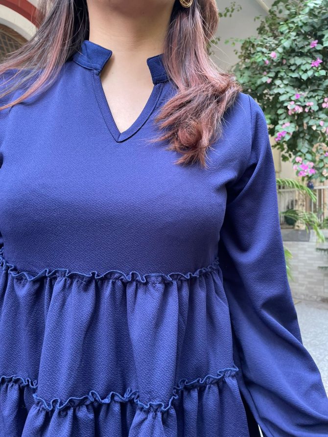 Delight Tiered Top - Navy
