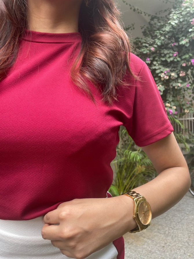 Hope Skirt with Top Set-Burgundy
