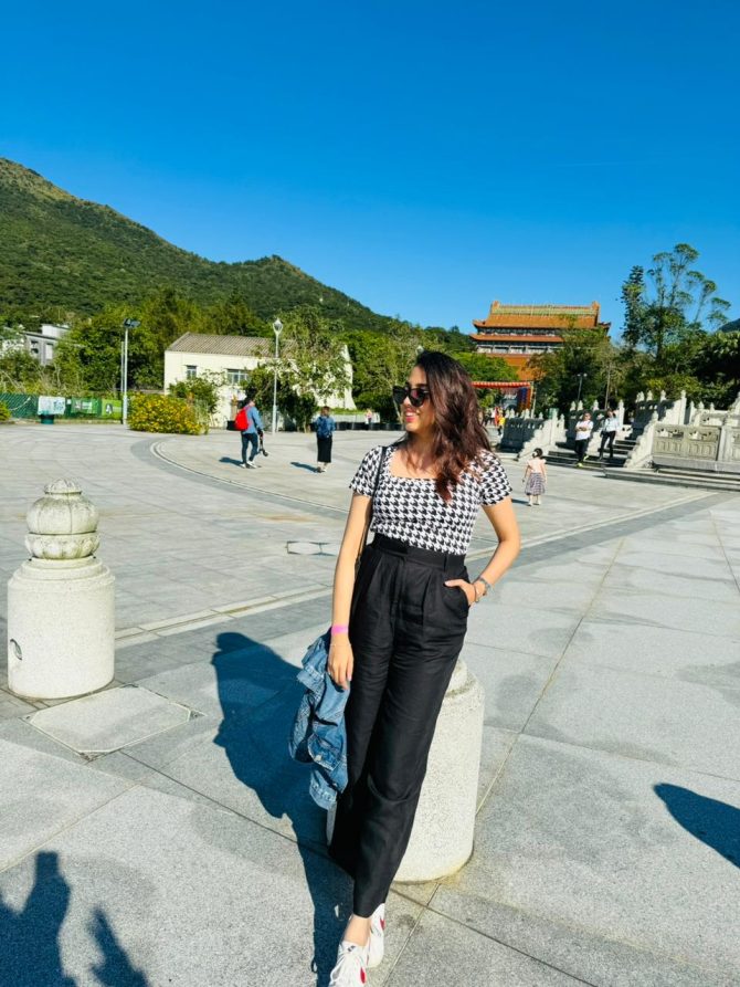 Houndstooth Top - White