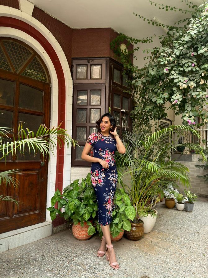 Charm Floral Dress - Blue