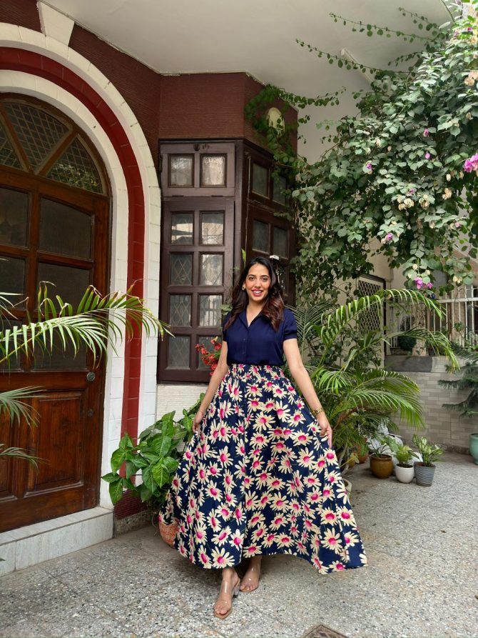 Ocean Printed Palazzo (Free Size)