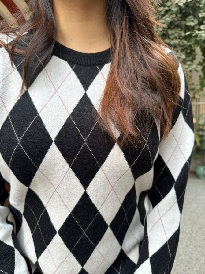 Diamond Sweater Dress (Free Size)