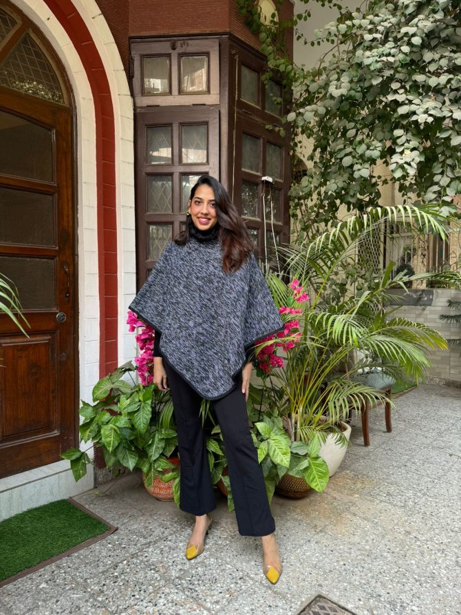 Reversible Fur Poncho