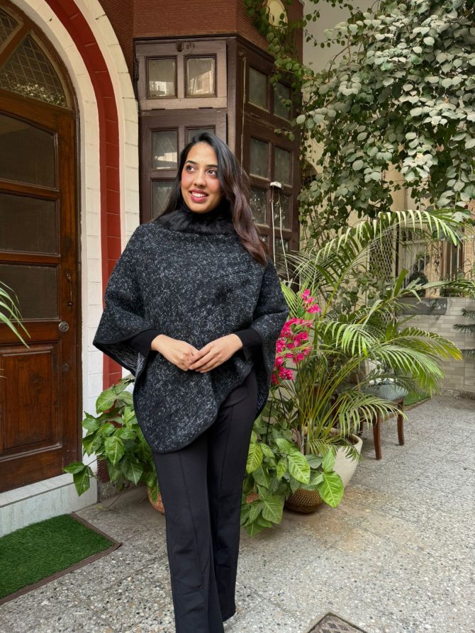 Reversible Fur Poncho