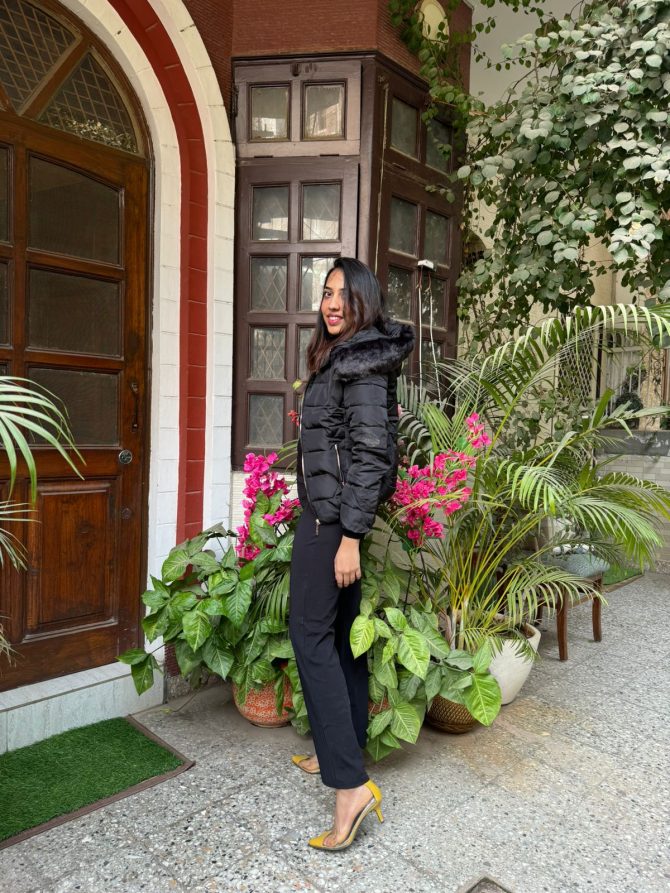 Black Puffer Jacket w/ Fur
