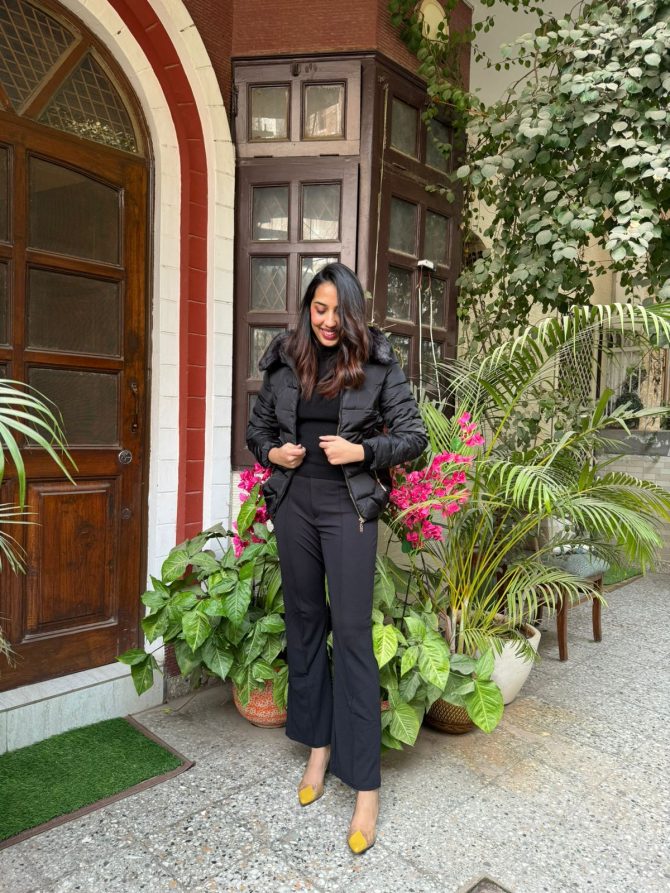 Black Puffer Jacket w/ Fur