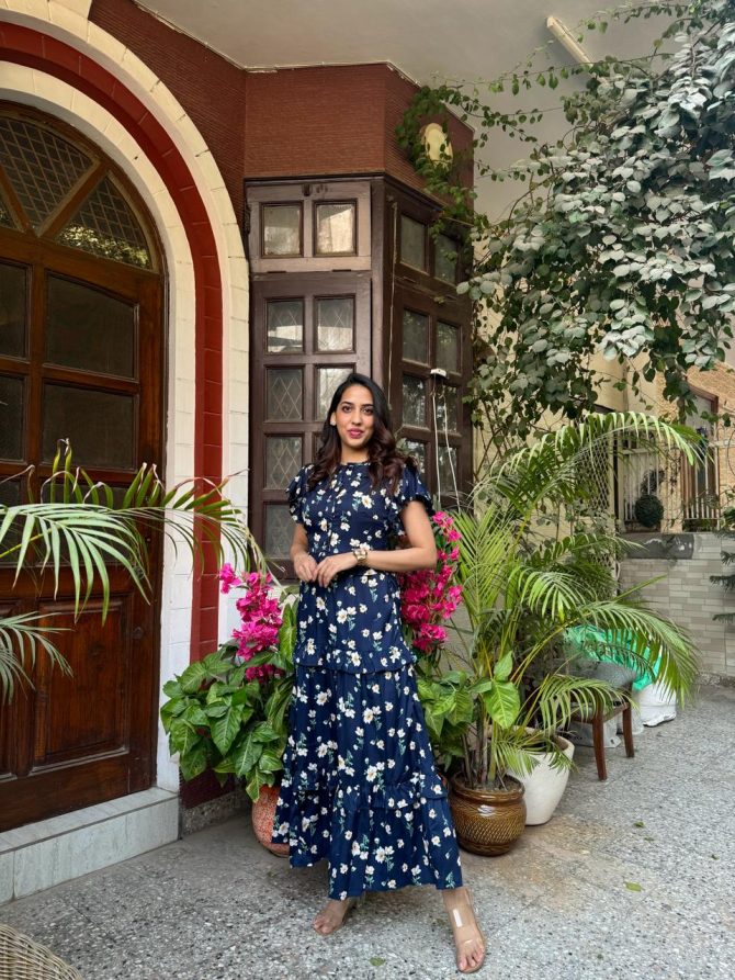 Blooms & Bows Dress- Blue
