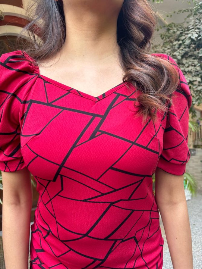 Burgundy Stripe Dress
