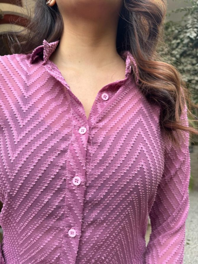 Flirty Sheer Shirt- Pink