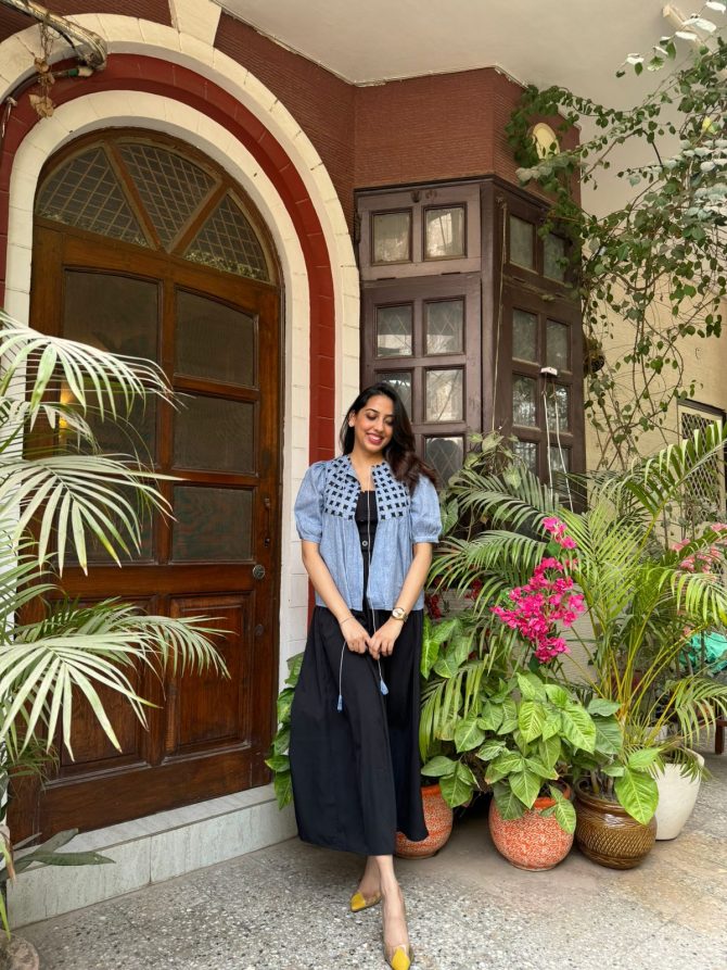 Diamond Cotton Shrug - Blue
