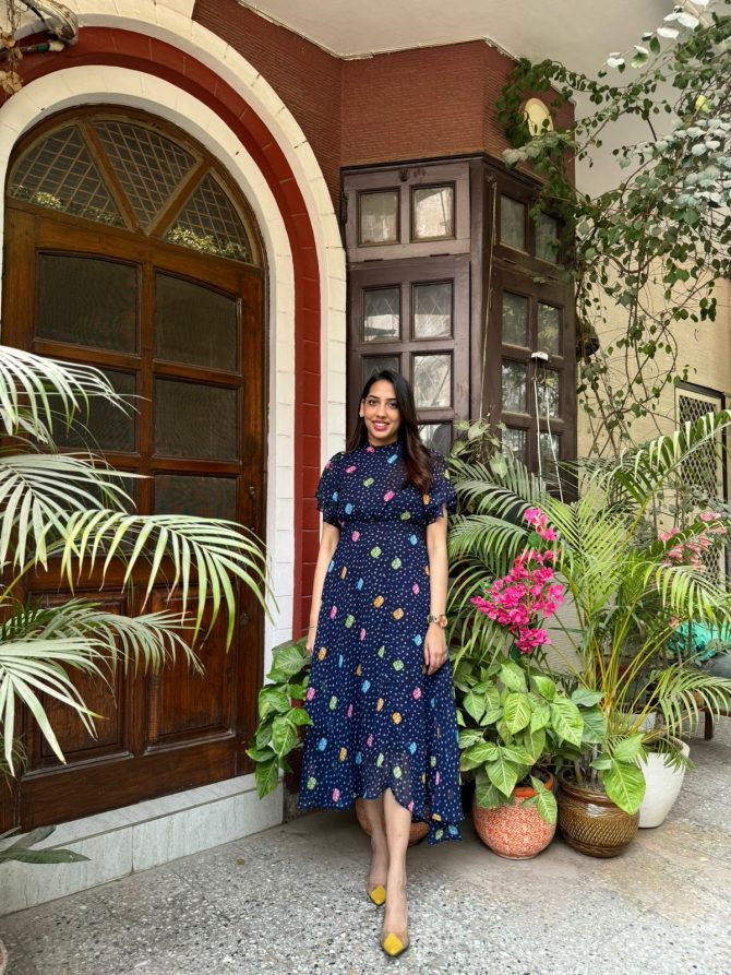 Twirl in Gems Dress- Blue