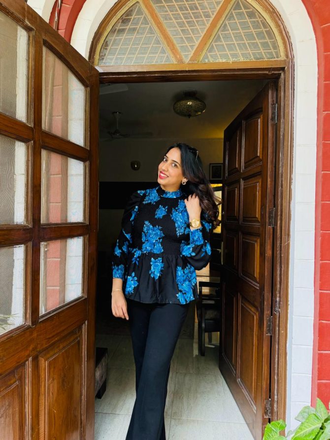 Black Smocked Top