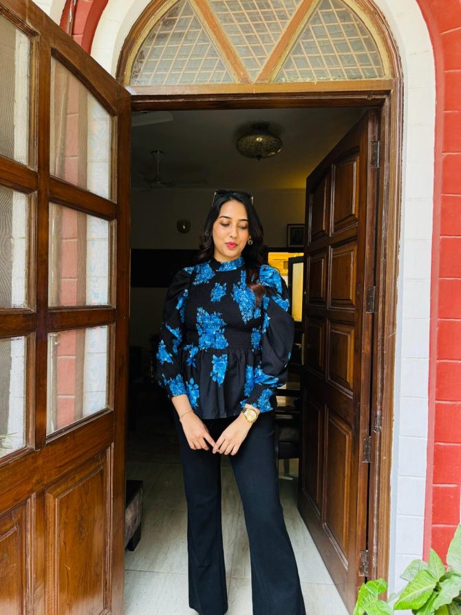 Black Smocked Top
