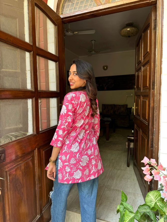 Cutie Cotton Kurti - Pink