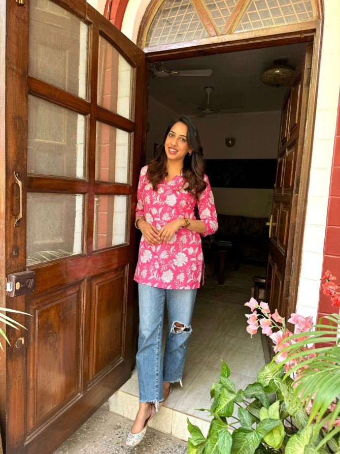 Cutie Cotton Kurti - Pink