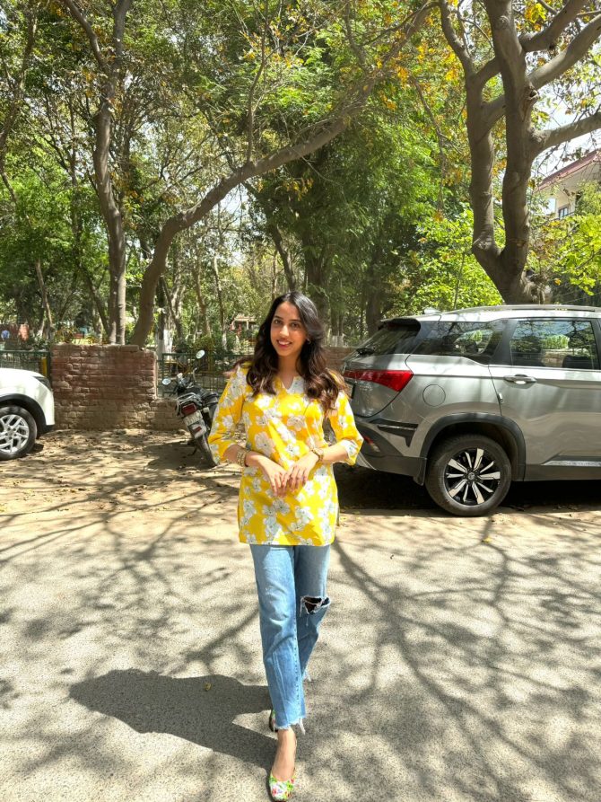 Cutie Cotton Kurti - Yellow