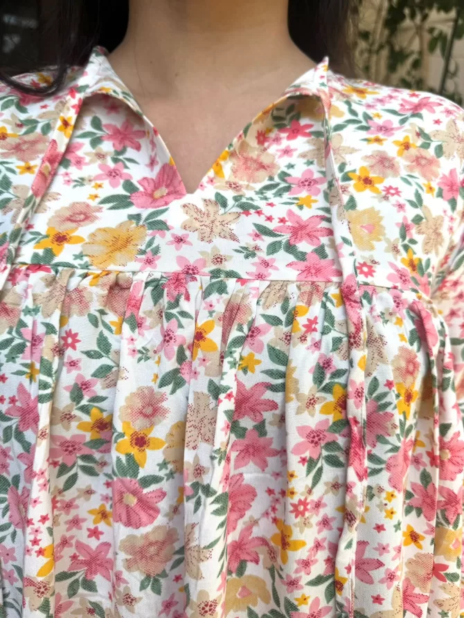 Pretty In Pleats Floral Top