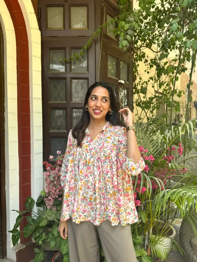 Pretty In Pleats Floral Top