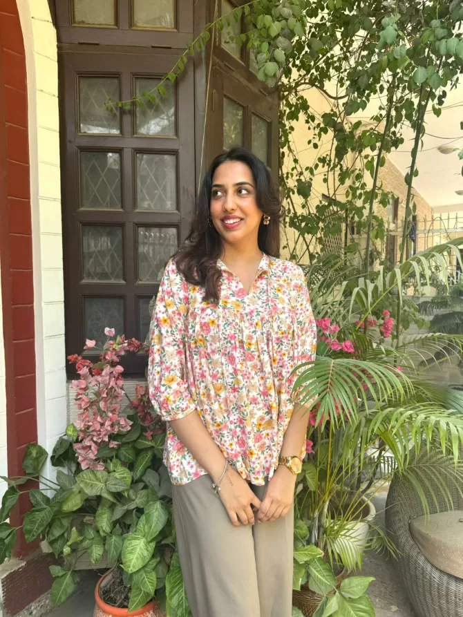 Pretty In Pleats Floral Top