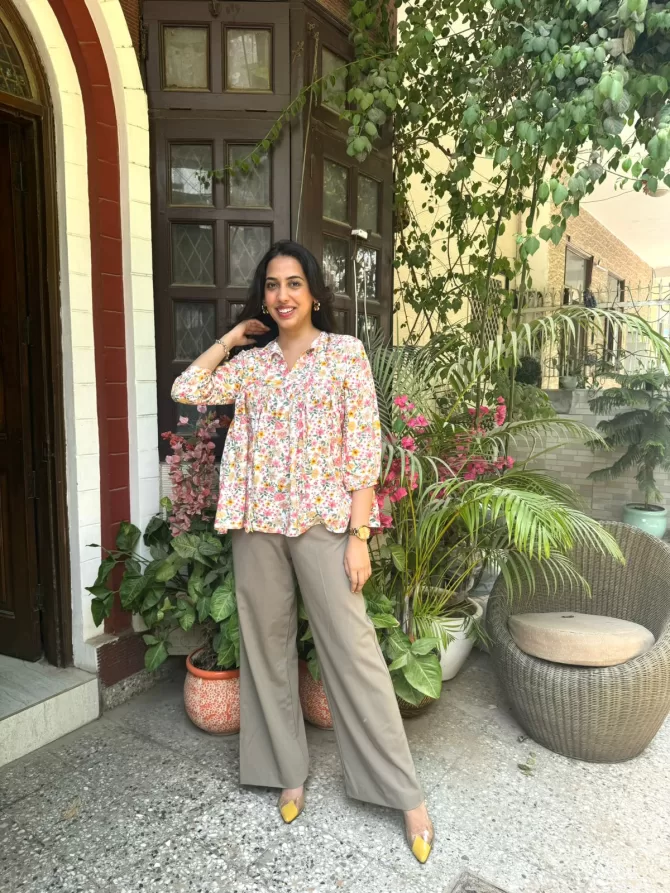 Pretty In Pleats Floral Top