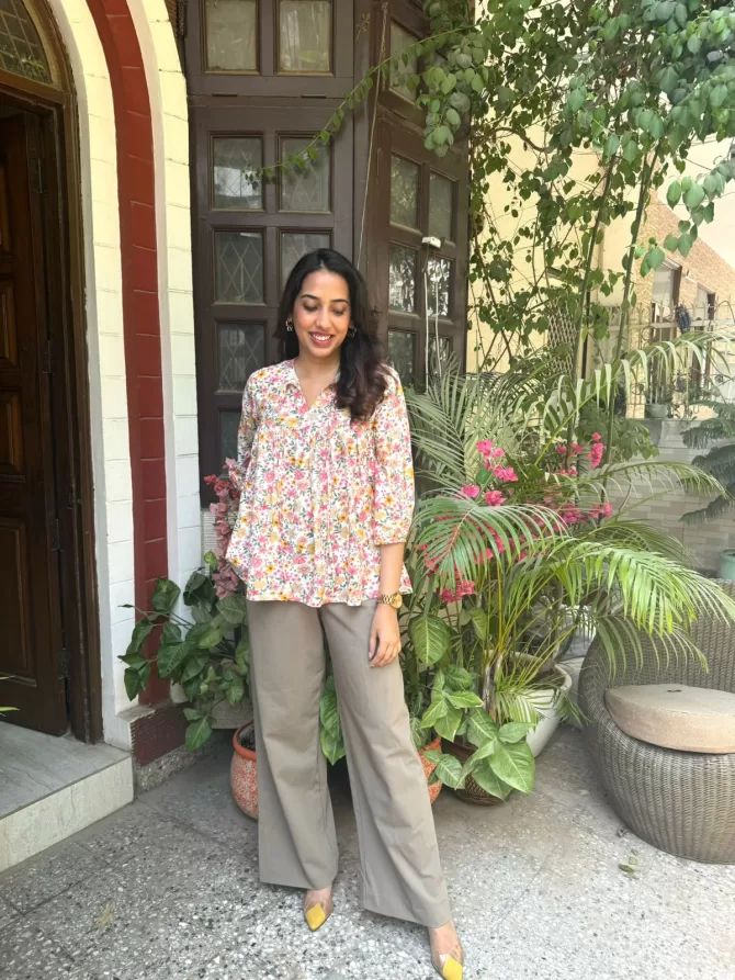 Pretty In Pleats Floral Top