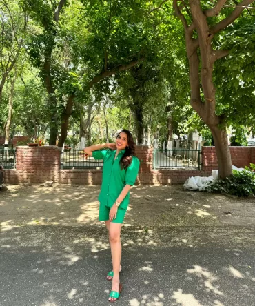 Poppy Poplin Shorts Set – Green 2