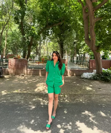 Poppy Poplin Shorts Set – Green