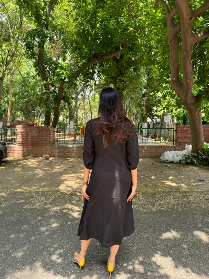 Ruby Embroidered Dress - Black
